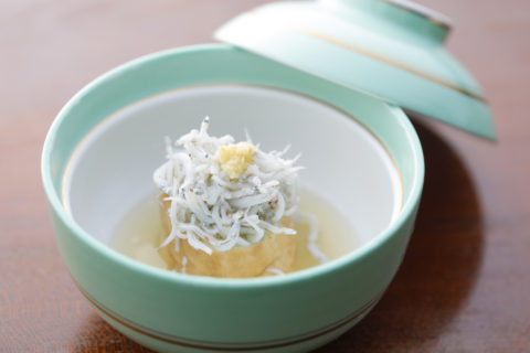 鳴門豆腐と釜揚げしらすの蒸し物
