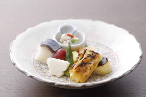 焼物・もち湯葉と湯葉の田楽