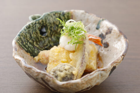 揚物・湯葉と季節野菜の揚げ出し