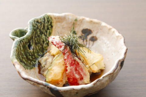 揚物・湯葉と名残鱧の揚げ出し