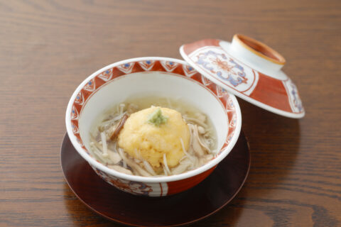 蒸物・海老芋ひろうすの木ノ子餡かけ