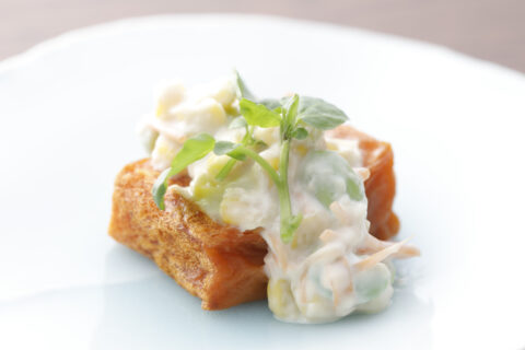 焼物・トマト豆腐豆乳クリーム掛け