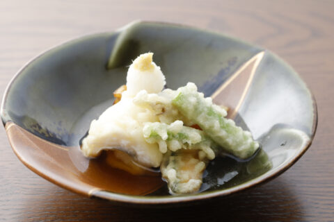 揚物・鱧の天麩羅と賀茂茄子の揚げ出し